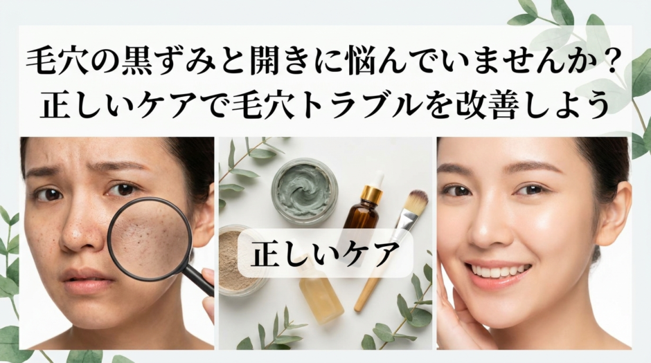 毛穴の黒ずみと開きに悩んでいませんか？正しいケアで毛穴トラブルを改善しよう
