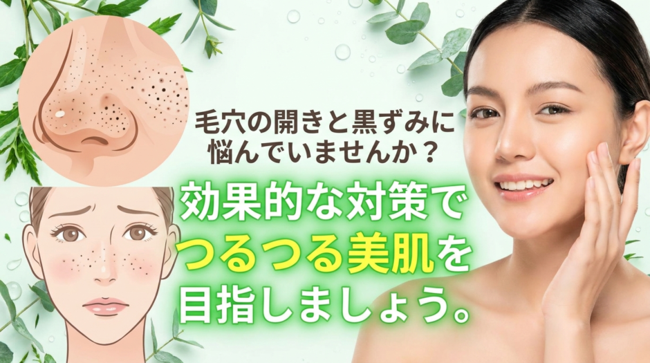毛穴の開きと黒ずみに悩んでいませんか？効果的な対策でつるつる美肌を目指しましょう。
