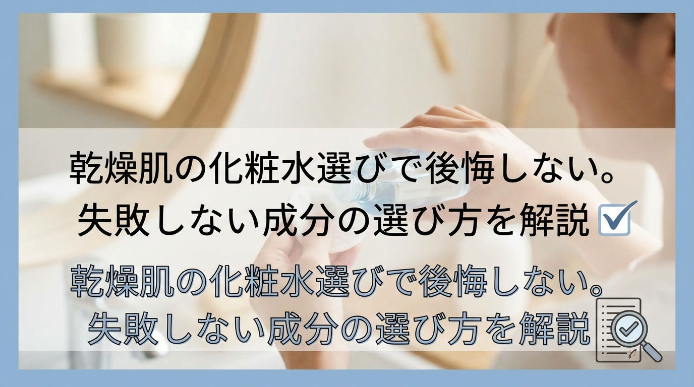 乾燥肌の化粧水選びで後悔しない。失敗しない成分の選び方を解説