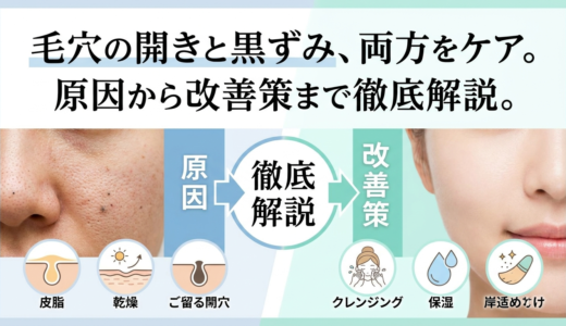 毛穴の開きと黒ずみ、両方をケア。原因から改善策まで徹底解説。