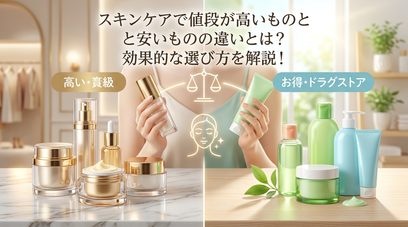 スキンケアで値段が高いものと安いものの違いとは？効果的な選び方を解説！