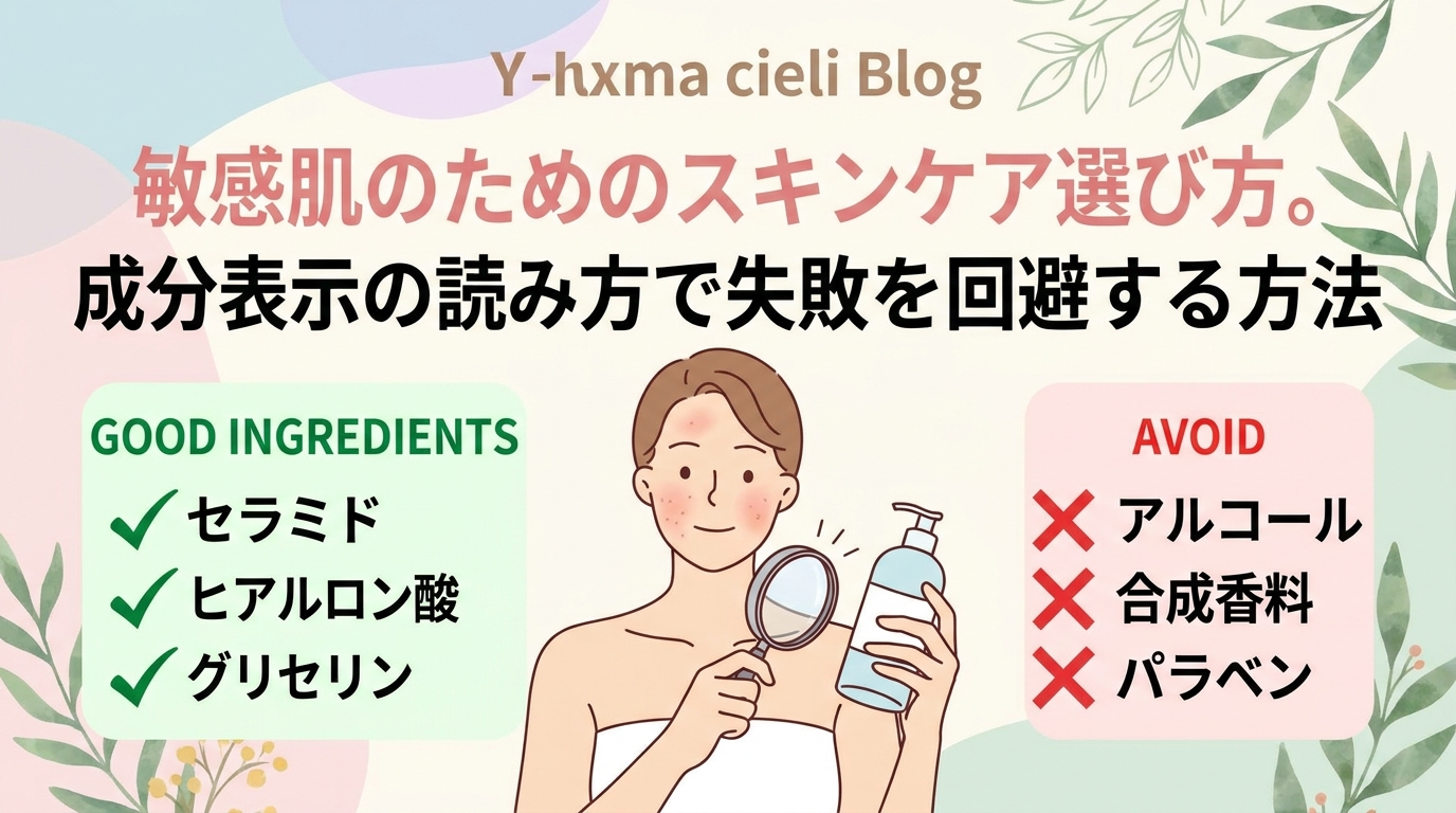 敏感肌のためのスキンケア選び方。成分表示の読み方で失敗を回避する方法。